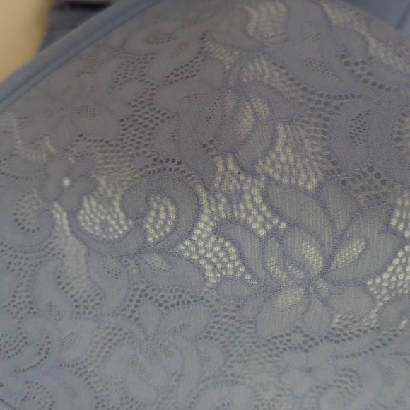 Cacique Floral 42H Lightly Lined No-Wire Bra Blue - Picture 4 of 16